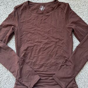 Women's Long Sleeve Tee in Rich Brown
